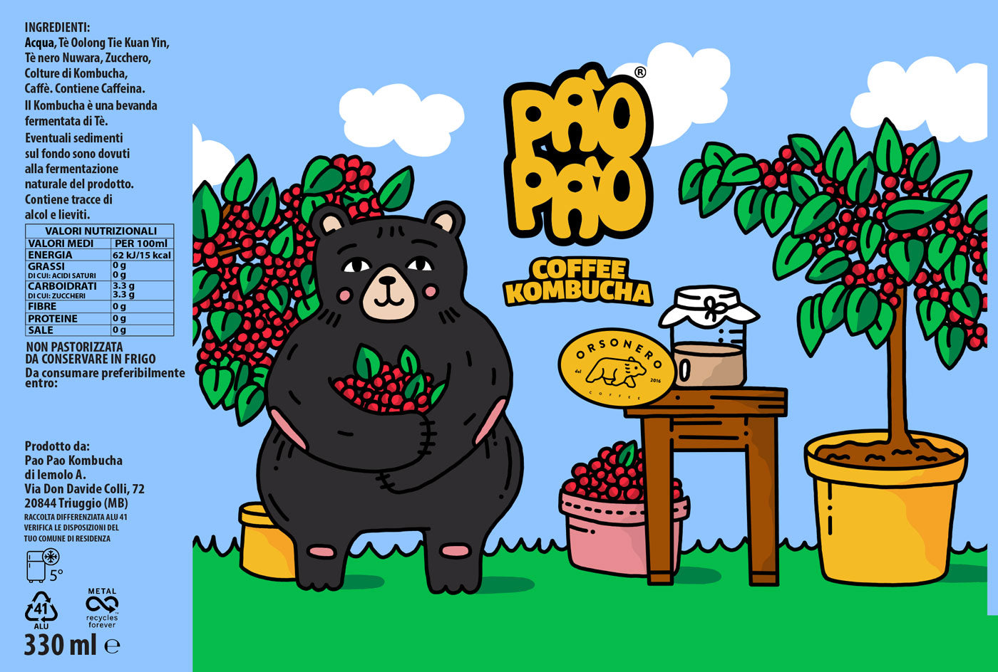 Pào Pào Kombucha 330ml Orsonero Specialty Coffee