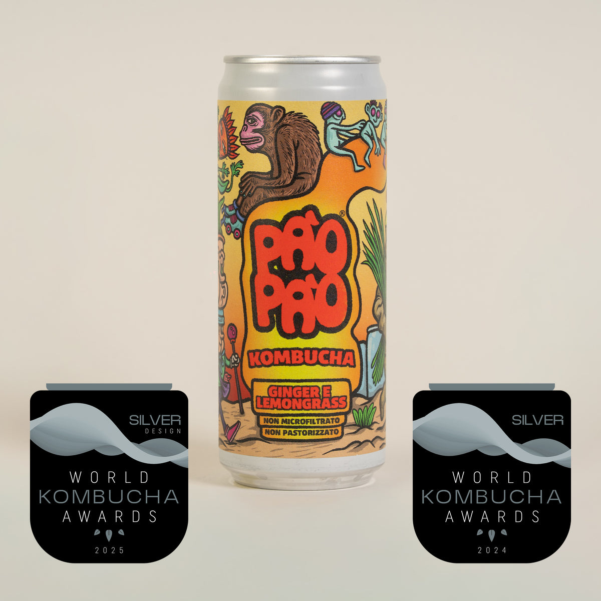 Kombucha Lemongrass e Zenzero Pào Pào lattina 330ml