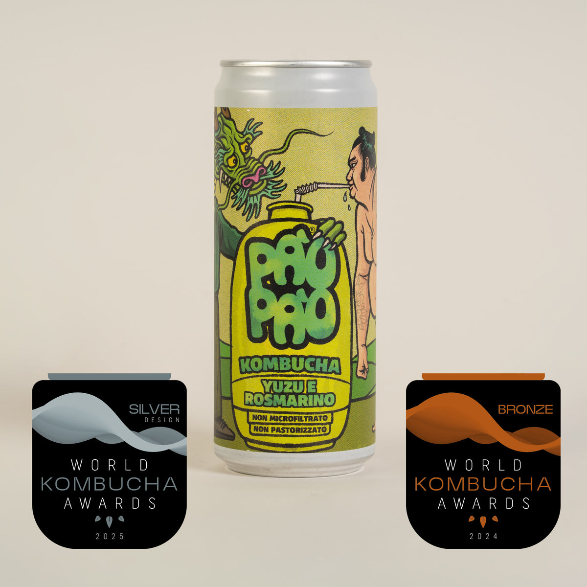 Kombucha Yuzu e Rosmarino Pào Pào lattina 330ml
