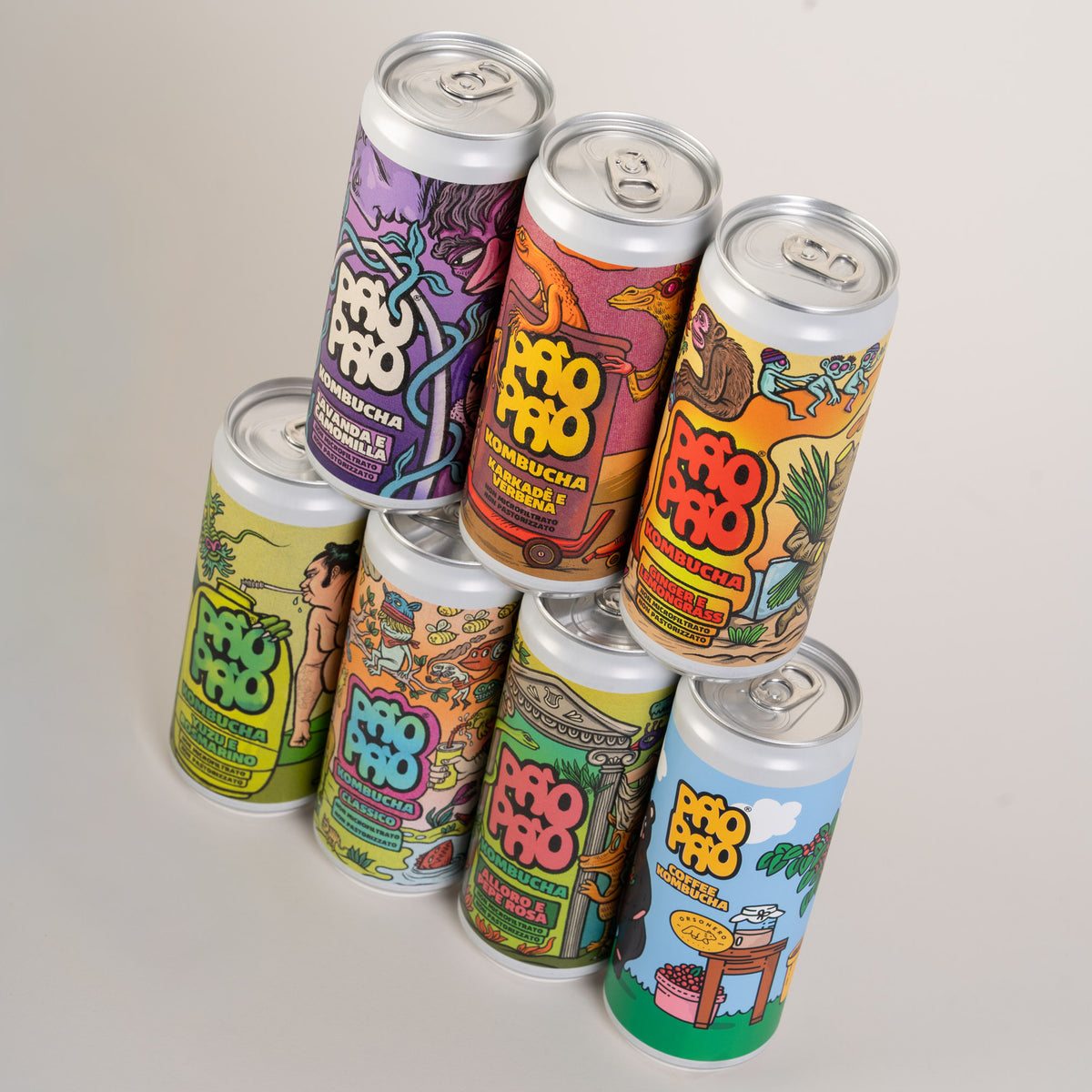 Lattine di kombucha Pào Pào assortite