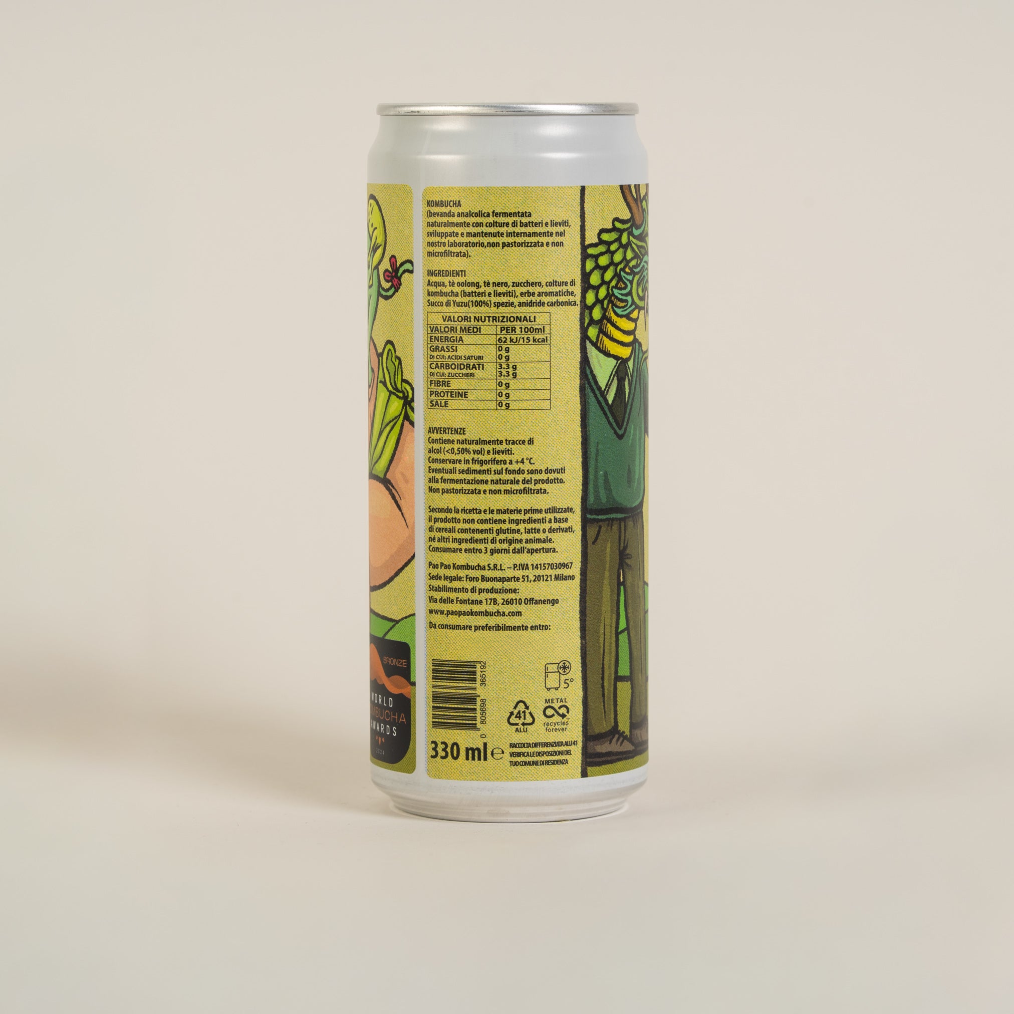 Pào Pào Kombucha 330ml Yuzu e Rosmarino